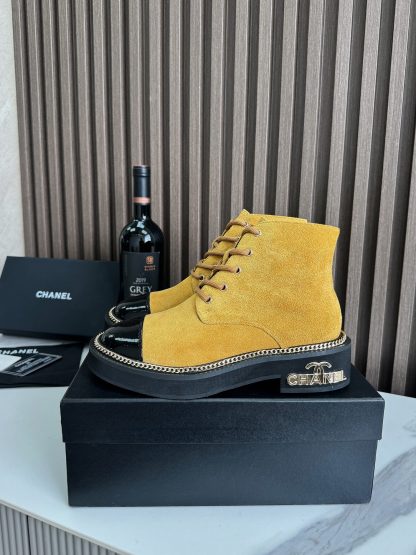 Chanel autumn and winter hit big yellow fashionable simple boots - Image 6