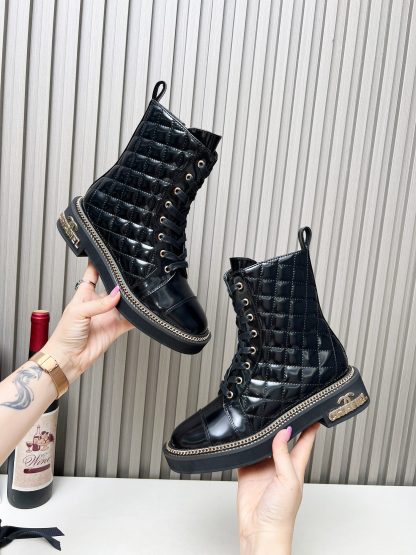 Chanel autumn and winter hit black fashionable simple black Martin boots - Image 6