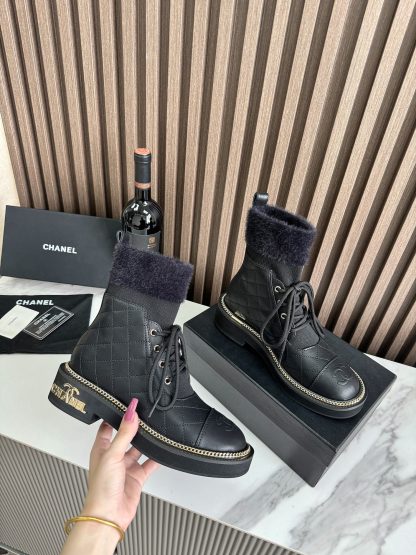 Chanel black autumn and winter hit fashionable simple boots - Image 6