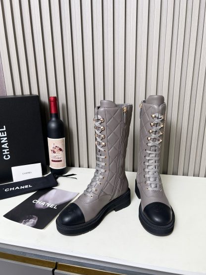 Chanel autumn and winter electric show diamond style gray mid-boots - Image 6