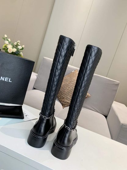 Chanel black autumn and winter high-end classic comfortable leather boots - Image 6