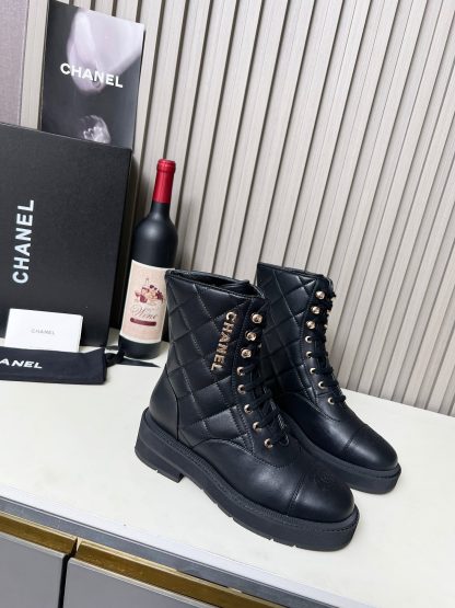 Chanel autumn and winter new electric show diamond style black boots - Image 6