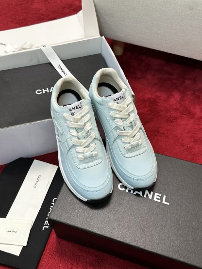 Chanel light blue craft embroidery style fashion casual sports shoes - Image 6