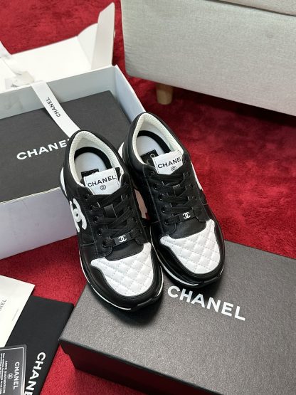 Chanel black and white craft embroidery style fashion casual sports shoes - Image 6