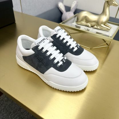 Chanel classic blue-grey fashion casual sneakers - Image 6