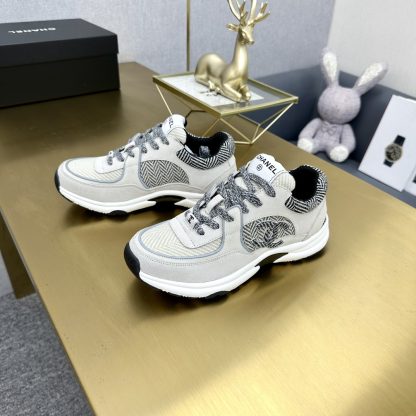 Chanel Classic Fashion Grey Black Casual Sneakers - Image 6