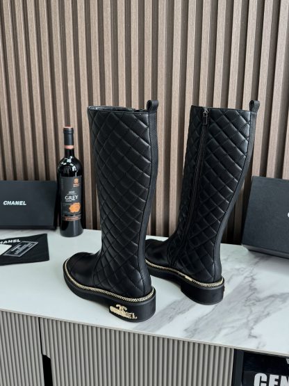 Chanel black autumn and winter hit fashionable simple boots - Image 6