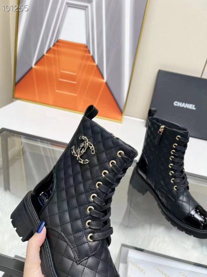 Chanel autumn and winter black leather Martin boots - Image 4