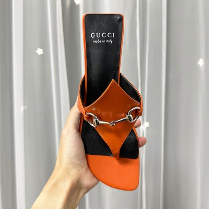 Gucci Spring and Summer Square Toe Flip Flops Classic Buckle Series - Image 6