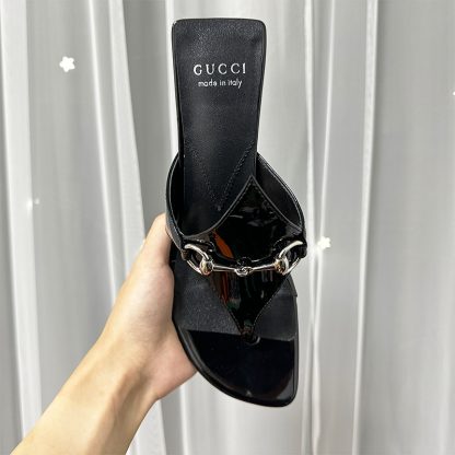 Gucci Spring and Summer Square Toe Flip Flops Classic Buckle Series - Image 6