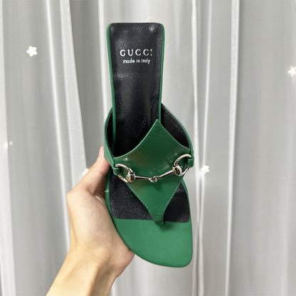 Gucci Spring and Summer Square Toe Flip Flops Classic Buckle Series - Image 6