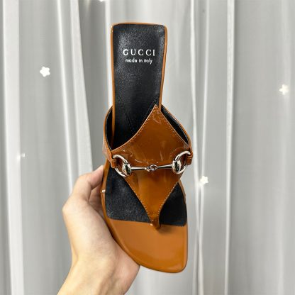 Gucci Spring and Summer Square Toe Flip Flops Classic Buckle Series - Image 6
