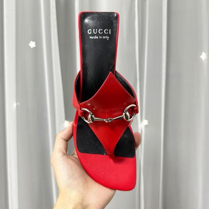 Gucci Spring and Summer Square Toe Flip Flops Classic Buckle Series - Image 6