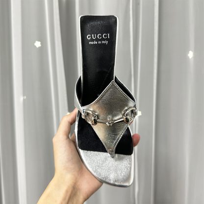Gucci Spring and Summer Square Toe Flip Flops Classic Buckle Series - Image 6
