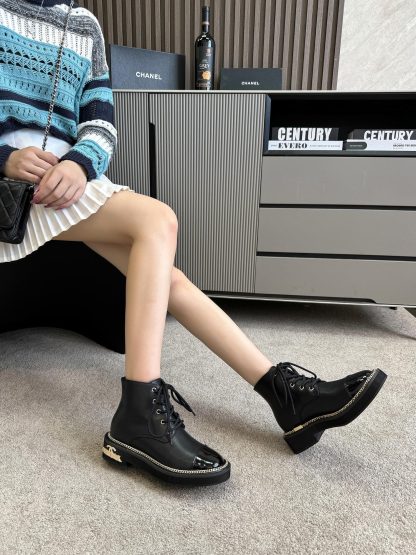Chanel black autumn and winter new fashionable simple boots - Image 6