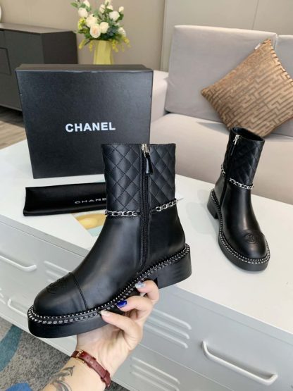 Chanel autumn and winter high-end custom-made ultimate luxury black boots - Image 4
