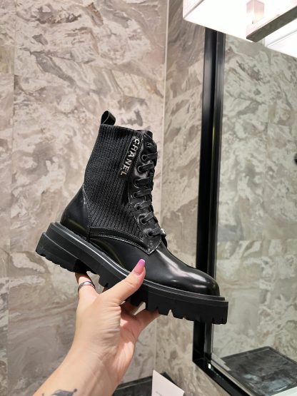 Chanel autumn and winter new handsome fashion luxury letter knight Martin boots - Image 6