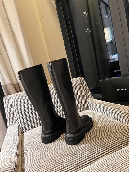 Chanel autumn and winter new handsome black personality stunning letter knight boots - Image 5