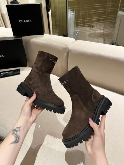 Chanel autumn and winter new brown simple fashion boots - Image 5
