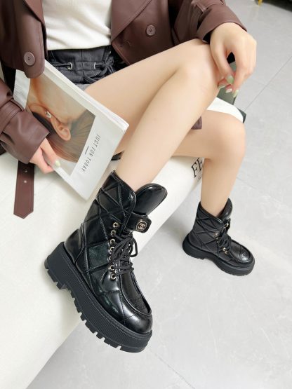 Chanel black autumn and winter new electric show diamond style bread boots - Image 6