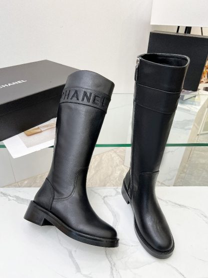Chanel autumn and winter high-end custom black classic leather boots - Image 6