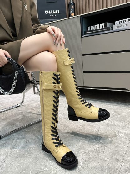 Chanel apricot-colored super comfortable mid-length boots - Image 6