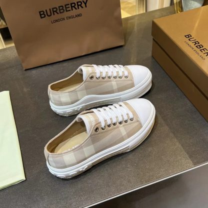 Burberry Vintage Check Cotton Sneakers - Image 6