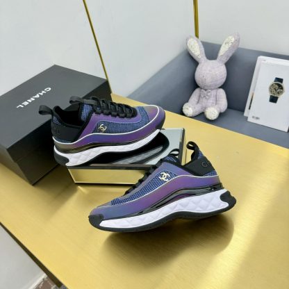 Chanel classic purple and blue mix and match fashion casual dad shoes for men and women - Image 6
