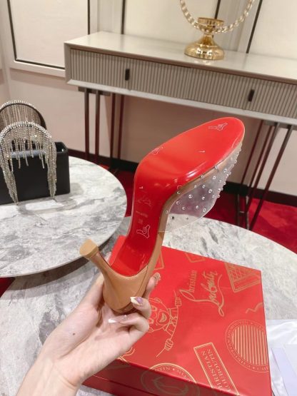 Christian Louboutin Film Diamond Peep-Toe High Heels - Image 6