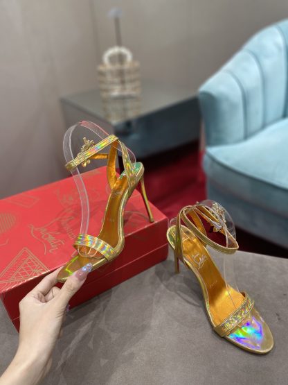 ChristianLouboutin Colorful Crystal Elegant High Heels - Image 5
