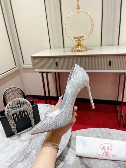 Christian Louboutin Elegant Shimmer Stiletto Heels - Image 6