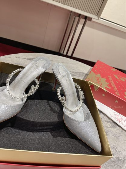 Christian Louboutin pointed toe chain sandals high heels - Image 6