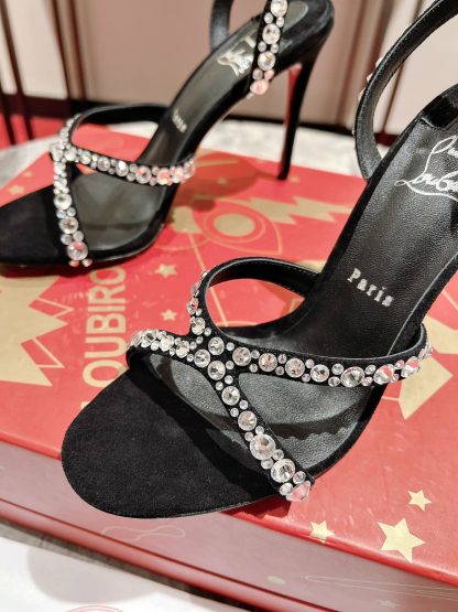 Christian Louboutin cross-strap glitter high heels - Image 6