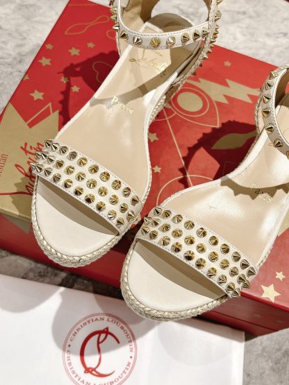 Christian Louboutin metal studded wedge sandals - Image 6