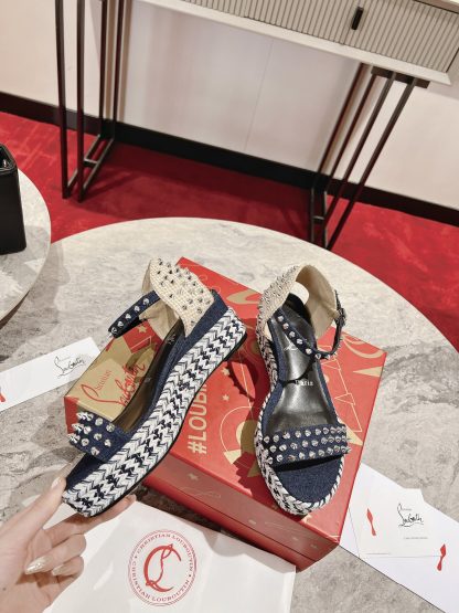 ChristianLouboutin metal studded wedge sandals - Image 6
