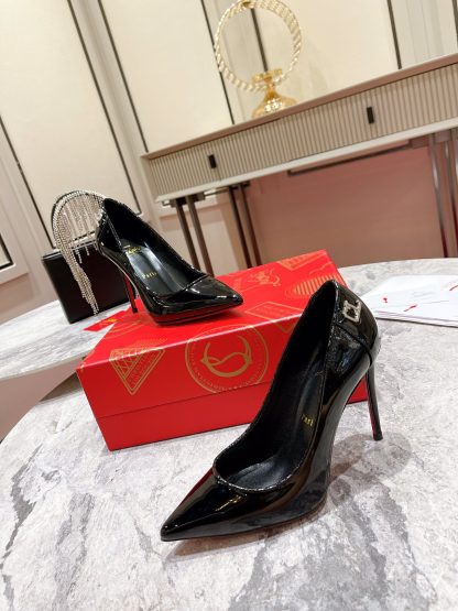 ChristianLouboutin patent leather CL buckle exquisite high heels - Image 5