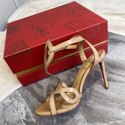 ChristianLouboutin patent leather glossy sandals high heels - Image 6