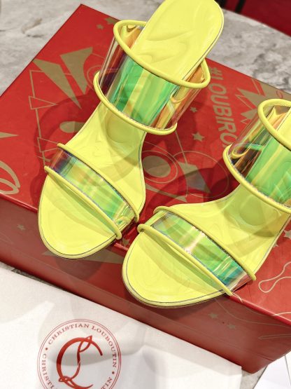 Christian Louboutin Fashion Neon Yellow Just Loub High Heel Sandals - Image 6