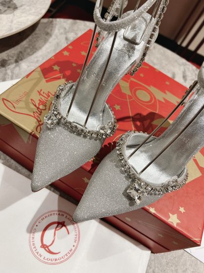 Christian Louboutin Crystal Rhinestone Sandals High Heels - Image 6