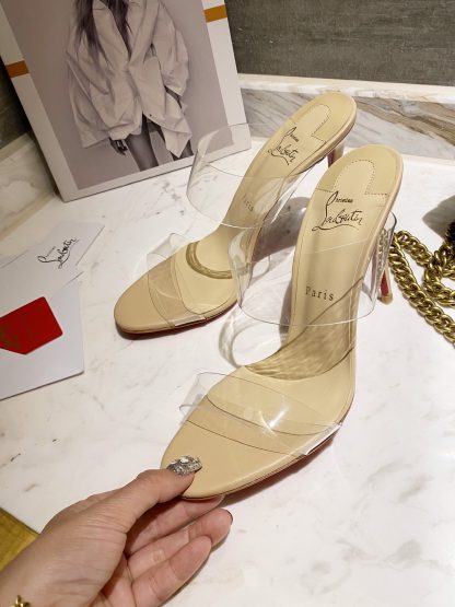 ChristianLouboutin transparent one-strap diamond sandals high heels - Image 5