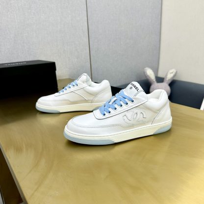 Chanel classic white and blue mix and match fashion casual sneakers - Image 5