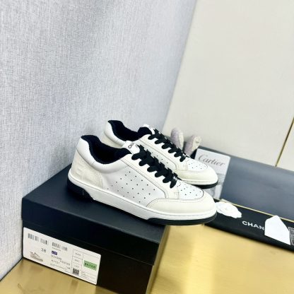 Chanel classic white and black mix and match fashion casual sneakers - Image 6