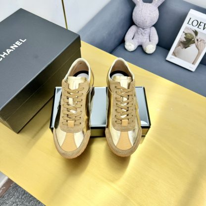 Chanel golden brown mix classic fashion casual sneakers - Image 6