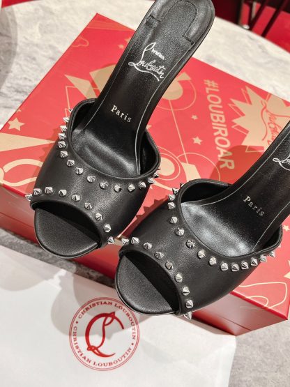 ChristianLouboutin fish mouth studded sandals high heels - Image 6