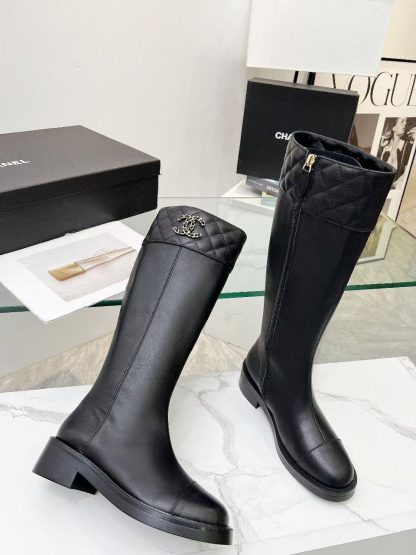 Chanel black autumn and winter high-end design classic comfortable leather boots - Image 6