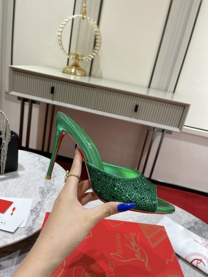 ChristianLouboutin fish mouth diamond sandals high heels - Image 4