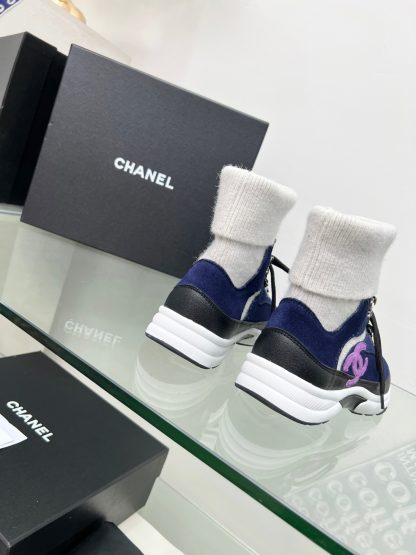 Chanel dark blue socks casual sneakers - Image 5