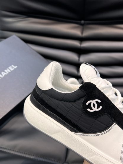 Chanel autumn and winter new black and white fashionable cowhide breathable sneakers - Image 6