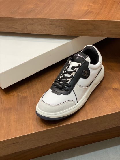 Chanel autumn and winter new gray and white fashionable cowhide breathable sneakers - Image 6