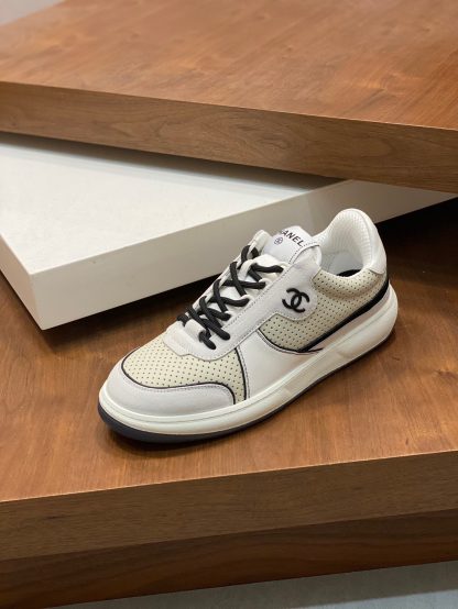 Chanel autumn and winter new beige fashionable cowhide breathable sneakers - Image 6
